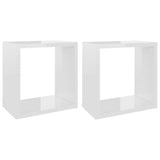 NNEVL Wall Cube Shelves 2 pcs High Gloss White 26x15x26 cm