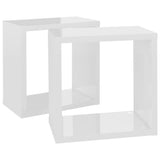NNEVL Wall Cube Shelves 2 pcs High Gloss White 26x15x26 cm