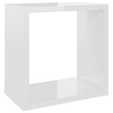 NNEVL Wall Cube Shelves 2 pcs High Gloss White 26x15x26 cm