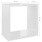 NNEVL Wall Cube Shelves 2 pcs High Gloss White 26x15x26 cm