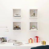 NNEVL Wall Cube Shelves 4 pcs High Gloss White 26x15x26 cm
