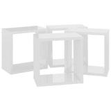 NNEVL Wall Cube Shelves 4 pcs High Gloss White 26x15x26 cm