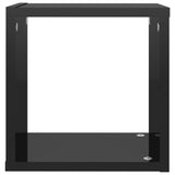 NNEVL Wall Cube Shelves 4 pcs High Gloss Black 26x15x26 cm