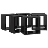 NNEVL Wall Cube Shelves 6 pcs High Gloss Black 26x15x26 cm