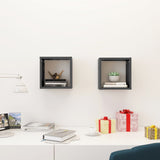 NNEVL Wall Cube Shelves 2 pcs High Gloss Grey 26x15x26 cm