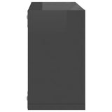 NNEVL Wall Cube Shelves 2 pcs High Gloss Grey 26x15x26 cm