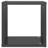 NNEVL Wall Cube Shelves 4 pcs High Gloss Grey 26x15x26 cm