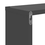 NNEVL Wall Cube Shelves 4 pcs High Gloss Grey 26x15x26 cm