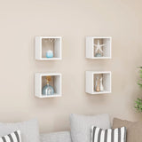 NNEVL Wall Cube Shelves 4 pcs White 22x15x22 cm