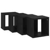 NNEVL Wall Cube Shelves 4 pcs Black 22x15x22 cm