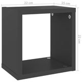 NNEVL Wall Cube Shelves 6 pcs Grey 22x15x22 cm