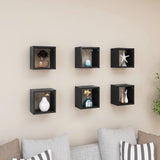 NNEVL Wall Cube Shelves 6 pcs Grey 22x15x22 cm