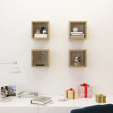 NNEVL Wall Cube Shelves 4 pcs Sonoma Oak 22x15x22 cm