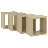 NNEVL Wall Cube Shelves 4 pcs Sonoma Oak 22x15x22 cm