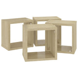NNEVL Wall Cube Shelves 4 pcs Sonoma Oak 22x15x22 cm