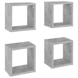 NNEVL Wall Cube Shelves 4 pcs Concrete Grey 22x15x22 cm