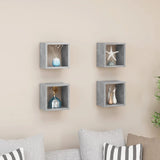 NNEVL Wall Cube Shelves 4 pcs Concrete Grey 22x15x22 cm
