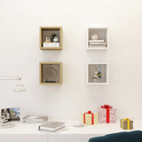 NNEVL Wall Cube Shelves 4 pcs White and Sonoma Oak 22x15x22 cm