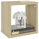 NNEVL Wall Cube Shelves 4 pcs White and Sonoma Oak 22x15x22 cm