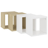 NNEVL Wall Cube Shelves 4 pcs White and Sonoma Oak 22x15x22 cm