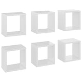 NNEVL Wall Cube Shelves 6 pcs High Gloss White 22x15x22 cm