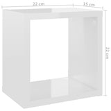 NNEVL Wall Cube Shelves 6 pcs High Gloss White 22x15x22 cm