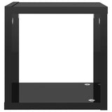 NNEVL Wall Cube Shelves 6 pcs High Gloss Black 22x15x22 cm