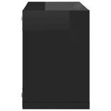 NNEVL Wall Cube Shelves 6 pcs High Gloss Black 22x15x22 cm