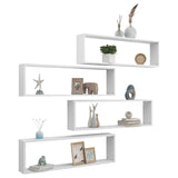 NNEVL Wall Cube Shelves 4 pcs White 100x15x30 cm Chipboard