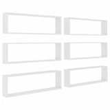 NNEVL Wall Cube Shelves 6 pcs White 100x15x30 cm Chipboard