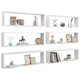 NNEVL Wall Cube Shelves 6 pcs White 100x15x30 cm Chipboard