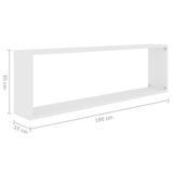 NNEVL Wall Cube Shelves 6 pcs White 100x15x30 cm Chipboard