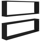 NNEVL Wall Cube Shelves 2 pcs Black 100x15x30 cm Chipboard