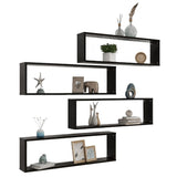 NNEVL Wall Cube Shelves 4 pcs Black 100x15x30 cm Chipboard