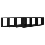 NNEVL Wall Cube Shelves 4 pcs Black 100x15x30 cm Chipboard