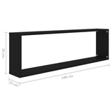 NNEVL Wall Cube Shelves 4 pcs Black 100x15x30 cm Chipboard