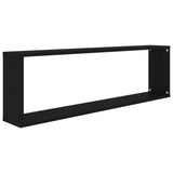 NNEVL Wall Cube Shelves 6 pcs Black 100x15x30 cm Chipboard