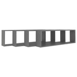 NNEVL Wall Cube Shelves 4 pcs Grey 100x15x30 cm Chipboard