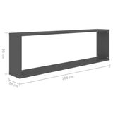 NNEVL Wall Cube Shelves 4 pcs Grey 100x15x30 cm Chipboard