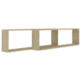 NNEVL Wall Cube Shelves 2 pcs Sonoma Oak 100x15x30 cm Chipboard