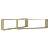 NNEVL Wall Cube Shelves 2 pcs Sonoma Oak 100x15x30 cm Chipboard