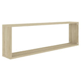 NNEVL Wall Cube Shelves 2 pcs Sonoma Oak 100x15x30 cm Chipboard