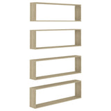 NNEVL Wall Cube Shelves 4 pcs Sonoma Oak 100x15x30 cm Chipboard