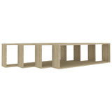 NNEVL Wall Cube Shelves 4 pcs Sonoma Oak 100x15x30 cm Chipboard