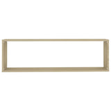 NNEVL Wall Cube Shelves 4 pcs Sonoma Oak 100x15x30 cm Chipboard