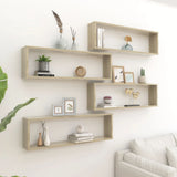 NNEVL Wall Cube Shelves 4 pcs Sonoma Oak 100x15x30 cm Chipboard