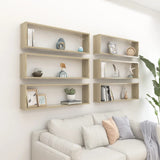 NNEVL Wall Cube Shelves 6 pcs Sonoma Oak 100x15x30 cm Chipboard