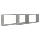 NNEVL Wall Cube Shelves 2 pcs Concrete Grey 100x15x30 cm Chipboard