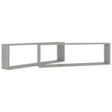 NNEVL Wall Cube Shelves 2 pcs Concrete Grey 100x15x30 cm Chipboard