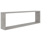 NNEVL Wall Cube Shelves 2 pcs Concrete Grey 100x15x30 cm Chipboard